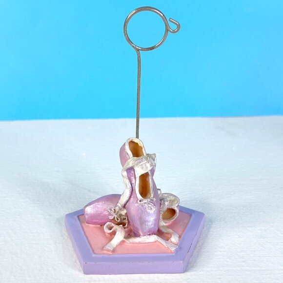 RARE Vintage 80s Ballerina Ballet Slipper Shoe‎ Resin Figure Place Card Holder - Picture 1 of 5